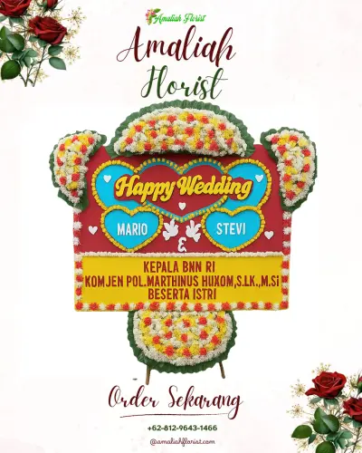 Karangan Papan Bunga Pernikahan di Penkase Oeleta